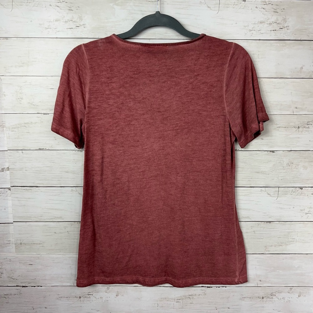 Dantelle Rusty Red Lace Design Tee - Picture 2 of 5